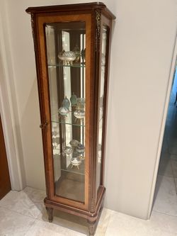 Curio Display Cabinet – Glass & Wood – 65” Tall