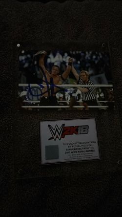John Cena Signed Plaque WWE 2K18 Royal Rumble 2017 Ring Canvas Mat