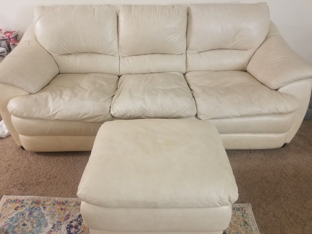Couch with ottoman and side table