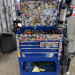 U.S General Toolbox Pushcart Blasted With Stickers 