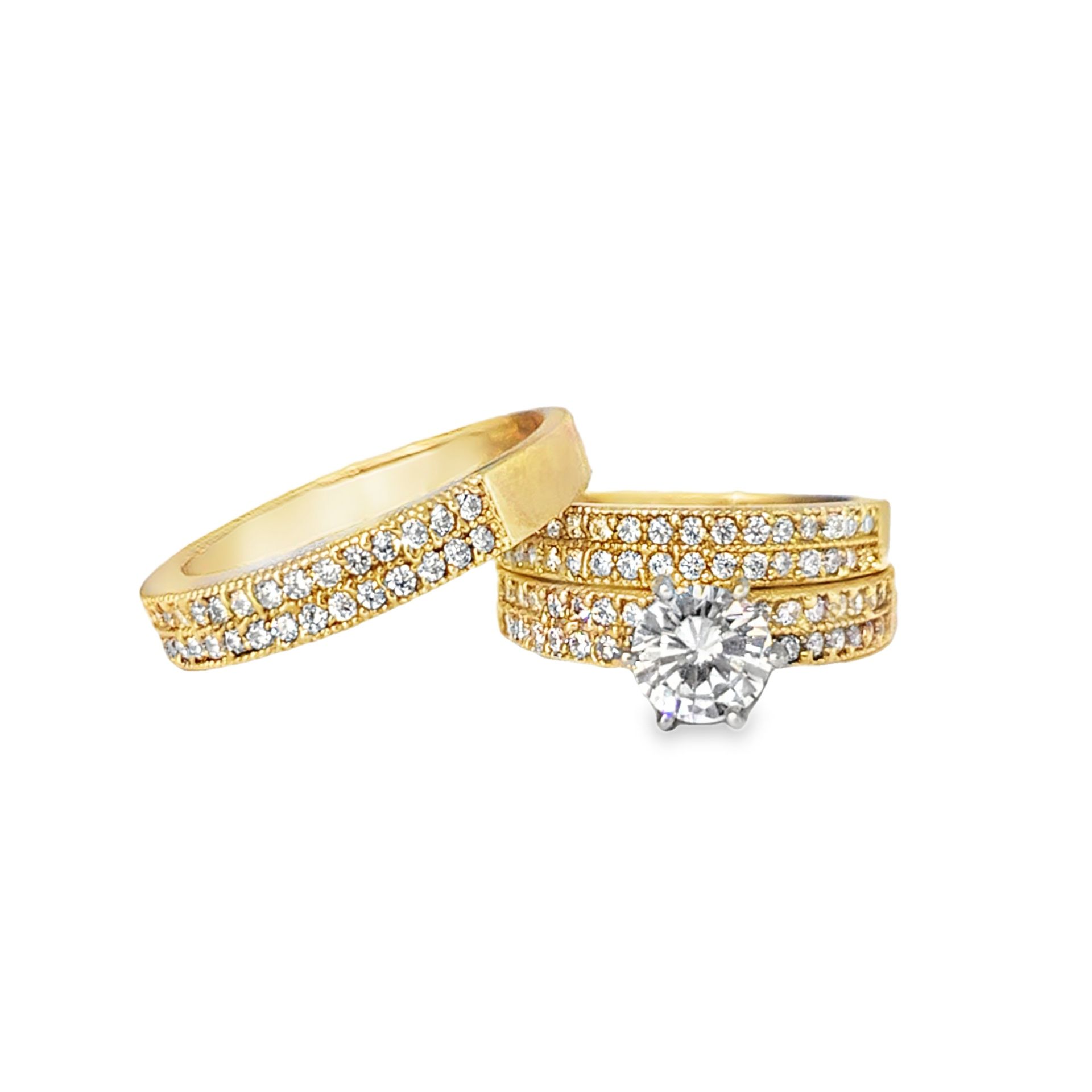 10k Yellow Gold Stackable Round Brilliant-Cut Ring