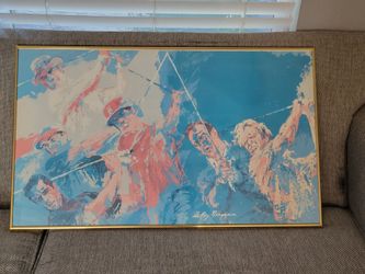 LeRoy Neiman Framed Golf Print. Titled" Legends Of Golf" Or "Golf Champions"