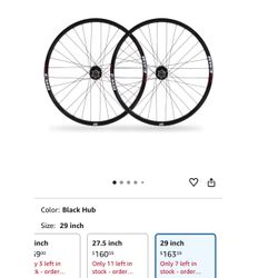 Mountain Bike Wheelset 26/27.5/29 inch, Disc Brake Aluminum Alloy 32H Wheels,8-11speed Casstte Hubs Black Black Hub 27.5 inch