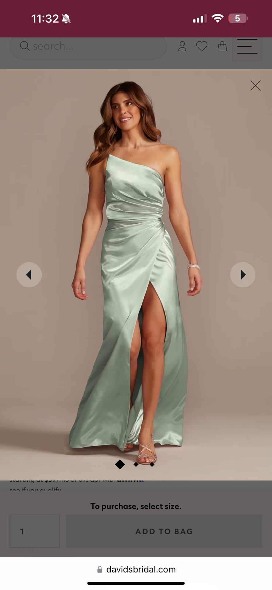 Galina signature Draped One-Shoulder Dress