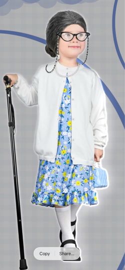 Old lady costume for little girl