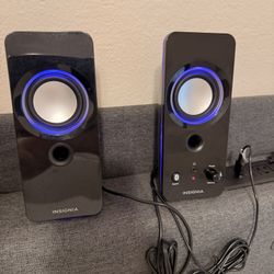 Insignia™ - 2.0 Bluetooth Lighted Speaker System (2pc) - Black