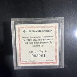 Ken Griffey Jr Autographed Baseball 