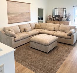 Brand New 6 piece Almond Cloud Couch Sectional