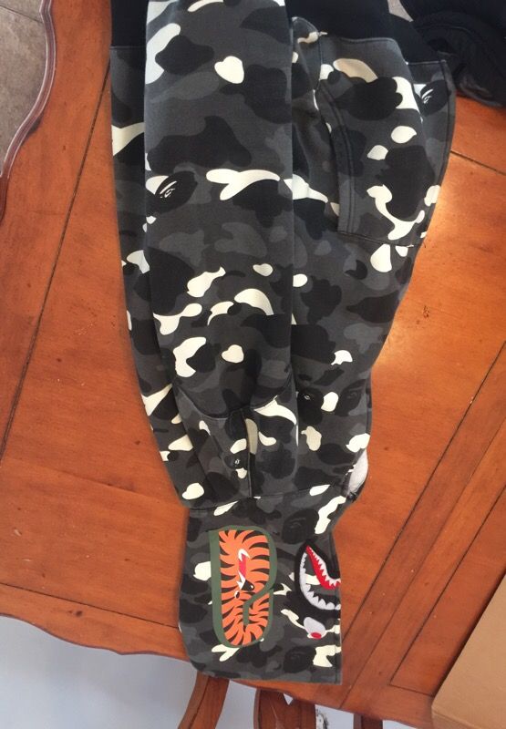 Grey camo bape hoodie