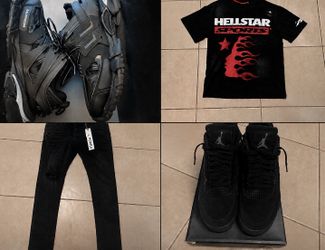Bundle Balenciaga +Purple Jeans+ Black Cat 4s+ George Town 6s* Hellstar shirt
