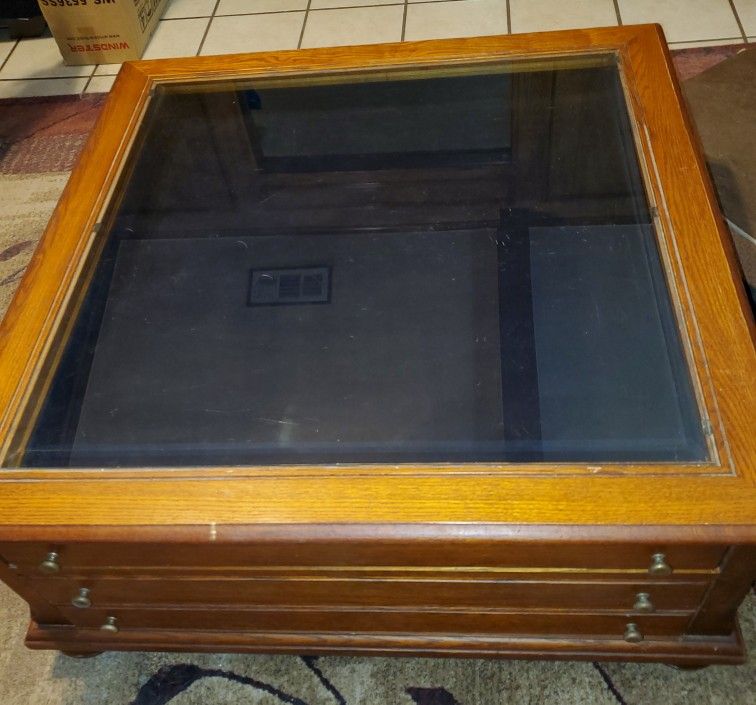 Pennsylvania House Solid Oak Curio Coffee Table