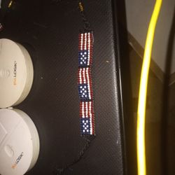 American Flag Beaded Bracelet