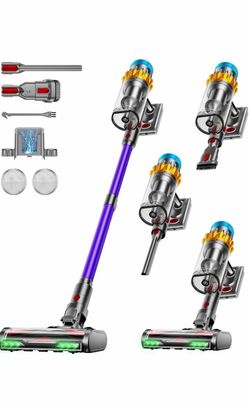 Cordless Vacuum Cleaner, 650W 55KPA 75Min Powerful Vacuum Cleaners for Home, Self-Standing Stick Vacuum Cordless Rechargeable/ Anti-Tangle/OLED Screen