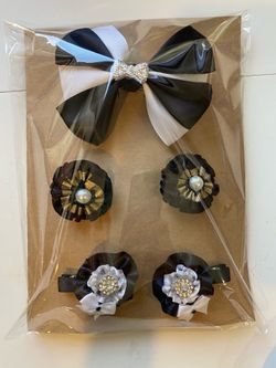 Black bow ribbon hair accessories