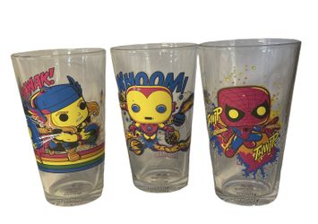 NEW Funko POP Target Exclusive Marvel Black Light Drinking Glasses (3)