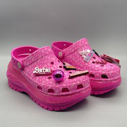CROCS x BARBIE Movie Mega Crush Clogs Platform Shoes - Electric Pink-  Women’s 9