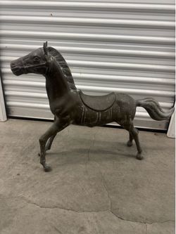 Vintage Brass Horse Sculpture Statue