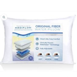 Mediflow Water Pillow Adjustable Neck Support Pillow Fiber Fill Water Base Bed Pillow