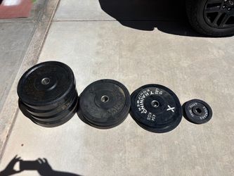 Black Rubber Olympic Weight Plates Set
