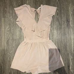 Nude Ruffle Romper
