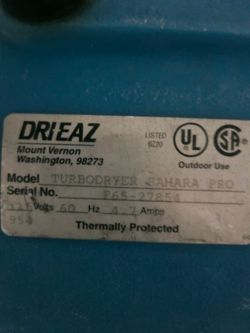 Dri-Eaz Turbodryer Sahara Pro Air Mover