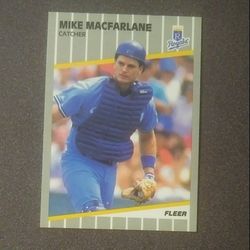 1989 Fleer Mike MacFarlane Kansas City Royals #287 Baseball Card Vintage Collectible Trading Sports MLB Major League Professional Pro 