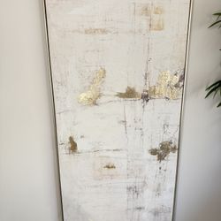 White, Silver, and Bronze Marbled Art 