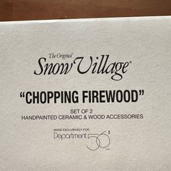 Chopping Wood Ceramic Christmas Figurines