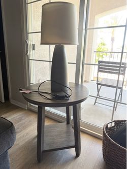 End table and lamp