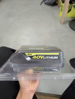 Open box RYOBI 40V Lithium-Ion 4.0 Ah Battery.