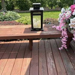 Black Glass And Metal Lantern 