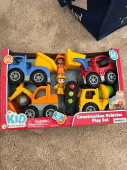 NEW-Kid Connection Construction Vehicles Play Set