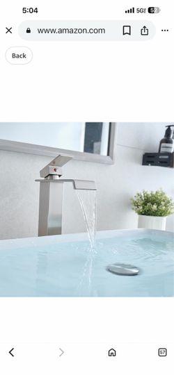 Black Bathroom Sink Faucet, Matte Black Tall Waterfall black and naked And Gold F16B $40