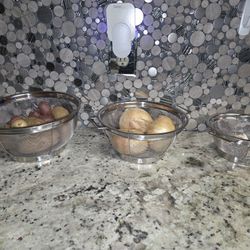 3 Stainless Steel Colanders