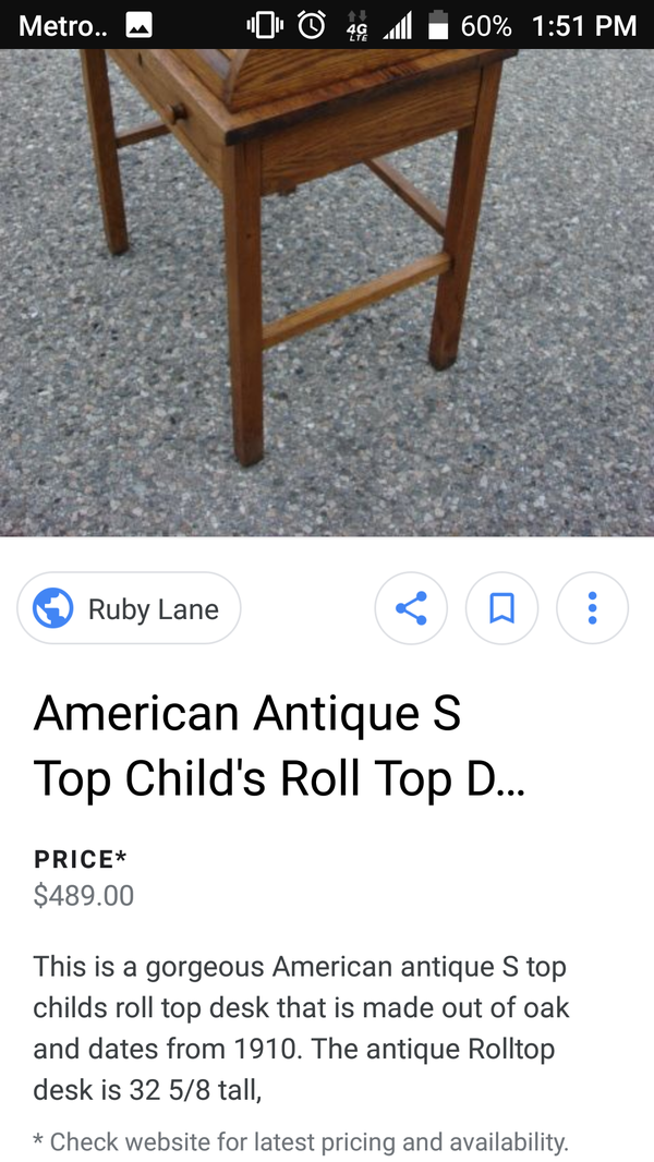 Antique Child S Roll Top Desk Antiques In Phenix City Al Offerup