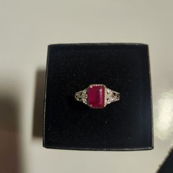 Ring African Ruby 925silver