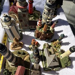 Lot Of 12 Lighthouses Ceramic 