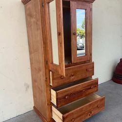 Tall Oak Wood Color Closet