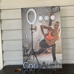 coreaudio 12" ring light with adjustable tripod stand