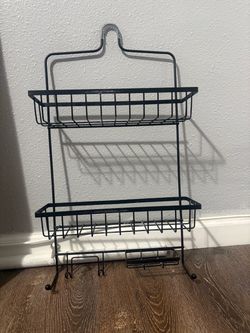 2-Tier Black Metal Shower Caddy