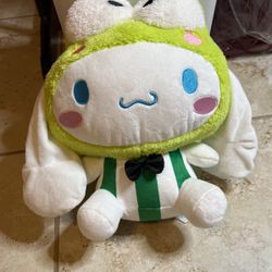 Sanrio Cinnamoroll in Green Keroppi Costume Sitting RARE 11” Plush NWT