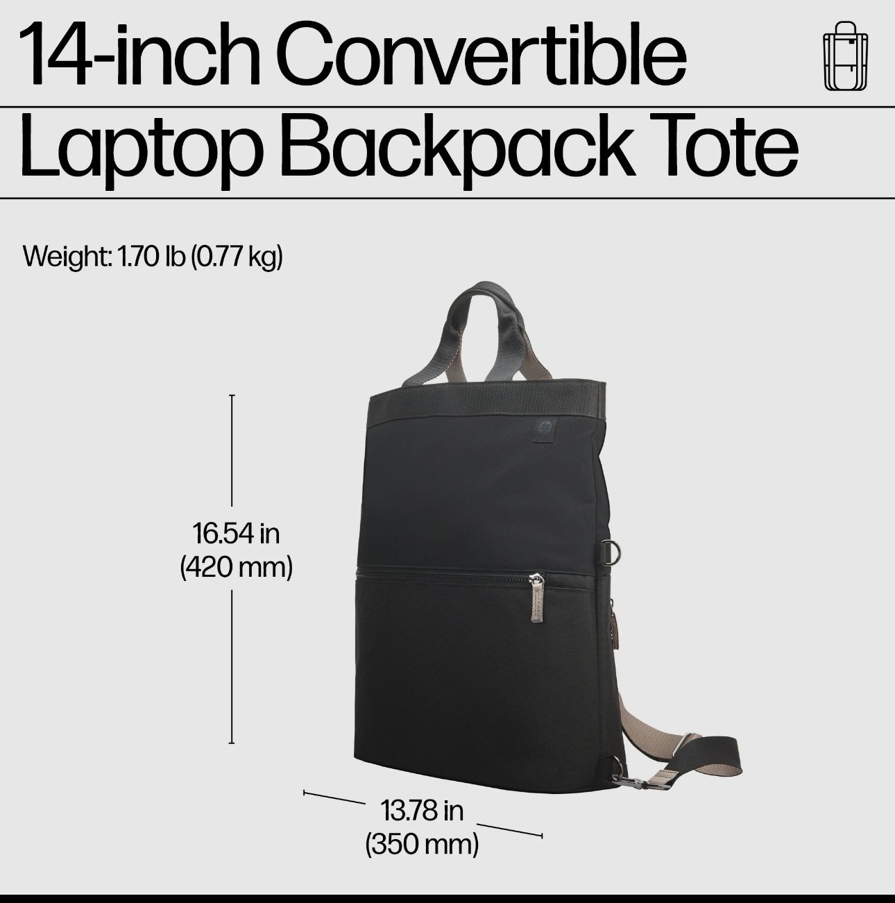 HP 14-inch Convertible Laptop Backpack Tote