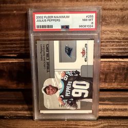 2002 Fleer Maximum Julius Peppers PSA 8 Football Serial Numbered Card
