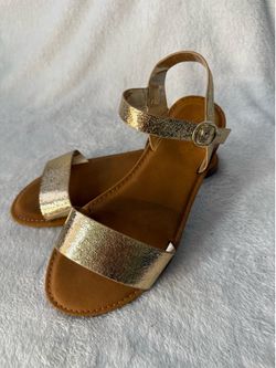 Gold Strap Sandals Size 7.5