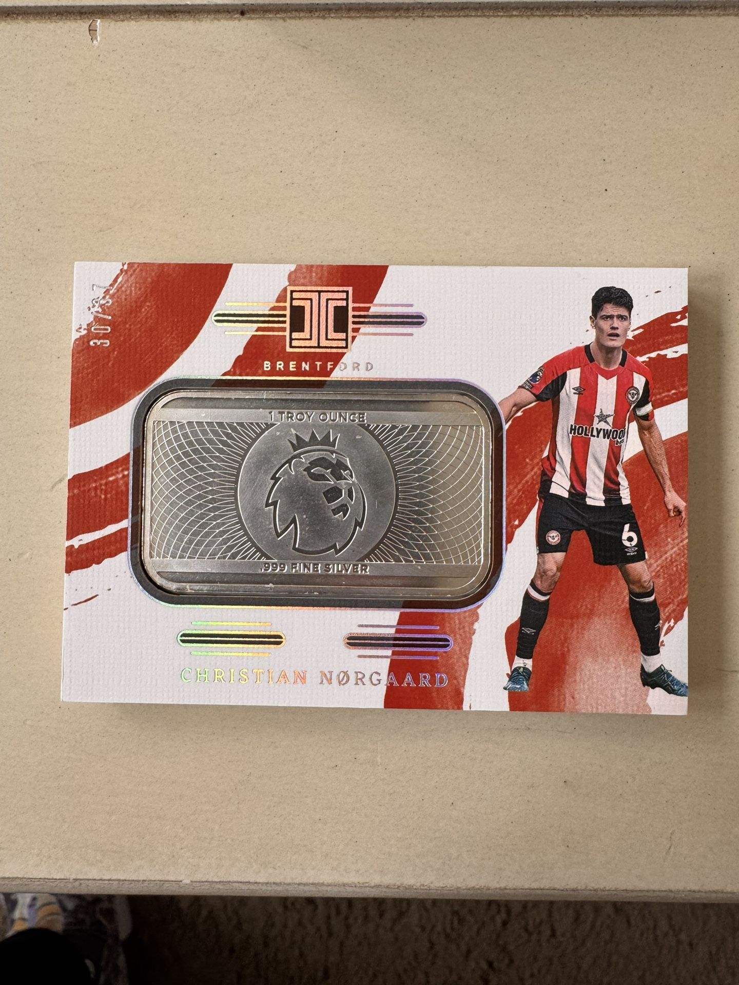 2023 Christian Norgaard Impeccable Silver Bar /37 Brentford  