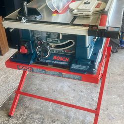 Bosch 4000 10” table Saw TS-1000 Stand, Blades, Tools, Blade Storage Dado Throat Plate Excellent Condition