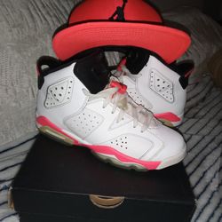 Jordan Retro 6 Infrared White And Orange Size 2 Youth 