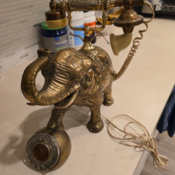 Vintage Brass Elephant Rotary Phone
​