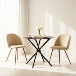 Homy Casa FONTANA KD 80CM 246T "31.5" Round Dining Table for Home, Office, or Small Spaces Open Box