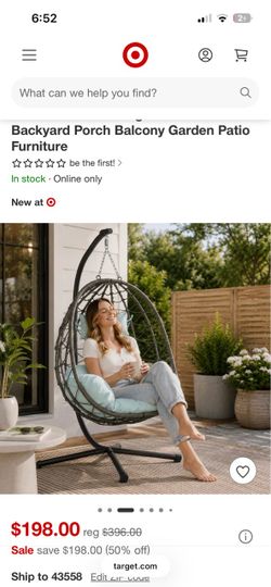 Outdoor Hanging Egg Chair with Stand